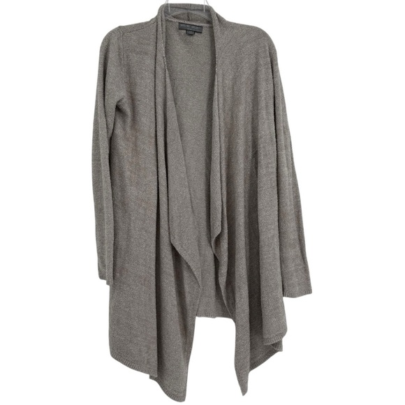 Barefoot Dreams bamboo chic Lite Cardi Sweater Size S /M drape front gray - Picture 1 of 8